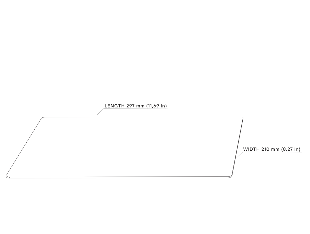 Dimensions of PCBite kit with 2x SQ350 350 MHz handsfree oscilloscope probes: Base Plate