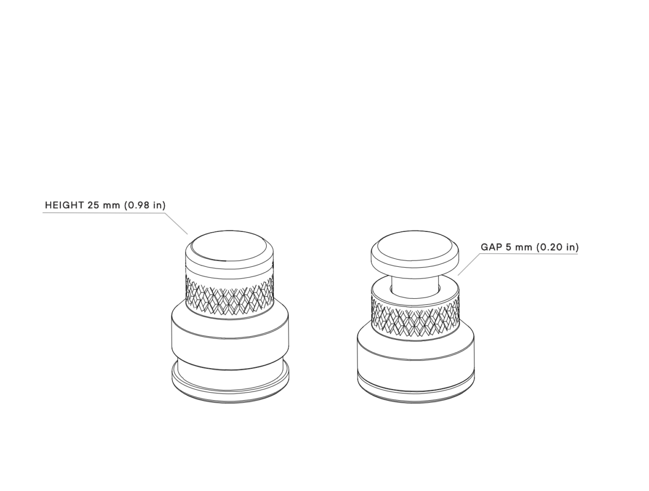 Dimensions of 2x PCBite PCB holders low profile: Holders