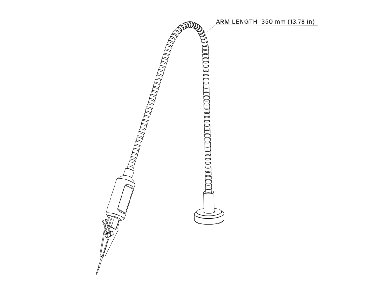 Dimensions of 4x SP10 probes with test wires: SP10 Probe