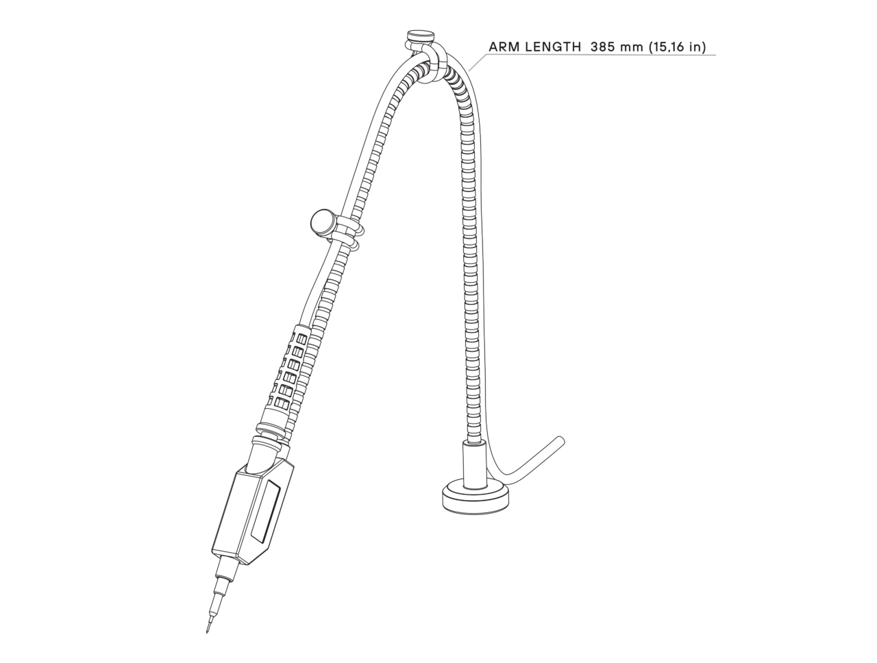 Dimensions of SQ100 - 100 MHz handsfree oscilloscope probe: SQXX0 Probes