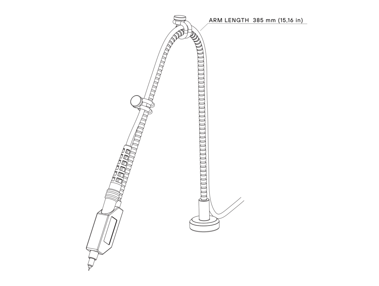 Dimensions of SQG15-AC - 1.5 GHz low impedance 10:1 passive AC probe: SQG15 Probe