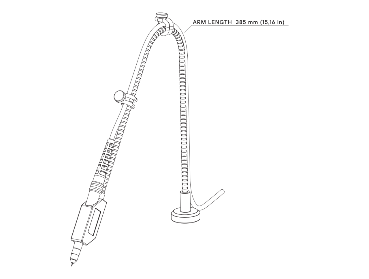 Dimensions of SQG60-AC - 6.0 GHz low impedance 10:1 passive AC probe: SQG60 Probe