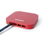 Closeup of wireharness connected directly to Saleae logic analyzer showing IDC end (PCBITE-4008)