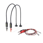 Two SP10 red/black handsfree DMM probes with gooseneck arms and banana test cables (PCBITE-4011)