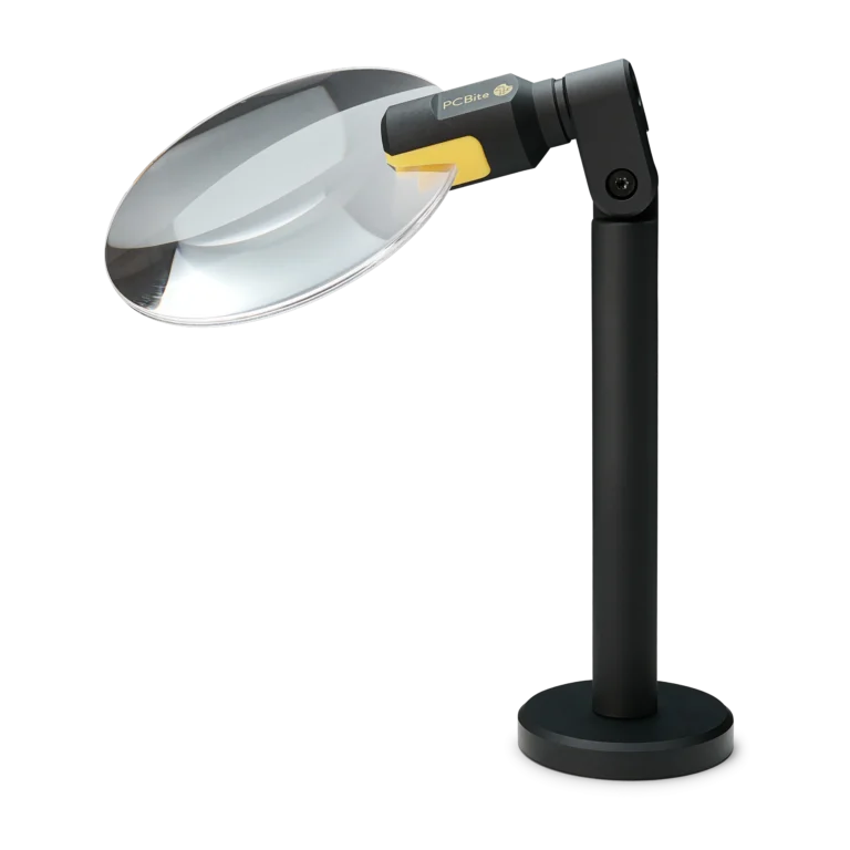 Magnifier with magnetic base, 3x magnification and AR coated lens for PCB soldering and inspection (PCBITE-4020)