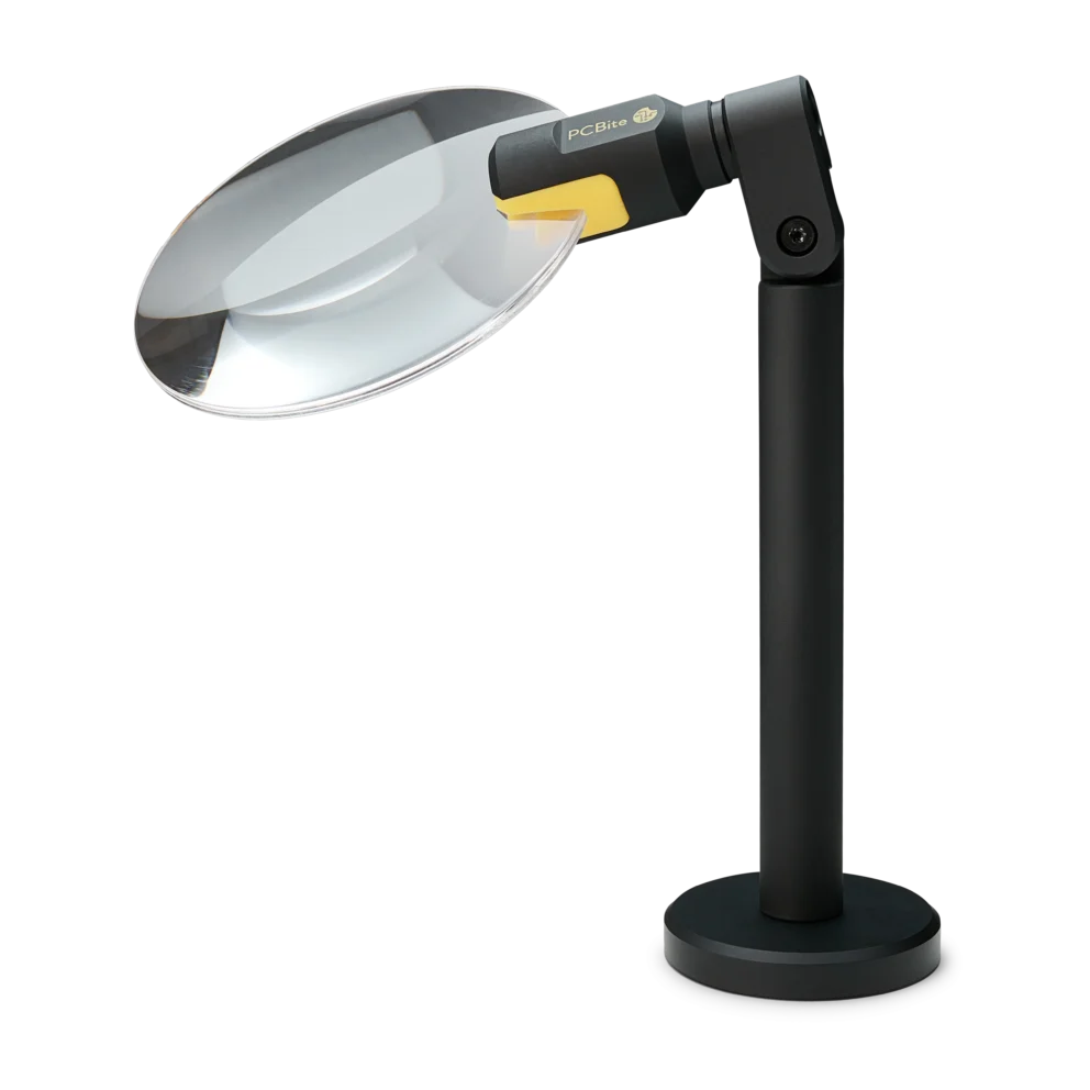 Magnifier with magnetic base, 3x magnification and AR coated lens for PCB soldering and inspection (PCBITE-4020)