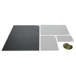 Size comparison of extra large A3 insulated baseplate with other sizes side by side (PCBITE-4021)
