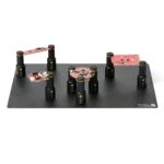 Eight magnetic spring-loaded PCB holders securing various sized boards on XL insulated baseplate (PCBITE-4022)