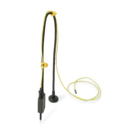 Single handsfree SQ10 probe with yellow color-coded cable holders and connected dupont test wire (PCBITE-6005)