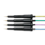 Four SQ10 probe heads with color-coded dupont test wires connected (PCBITE-6005)