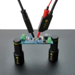 Handsfree measuring with two SQ10 probes on small component on PCB held by PCB holders (PCBITE-6011)