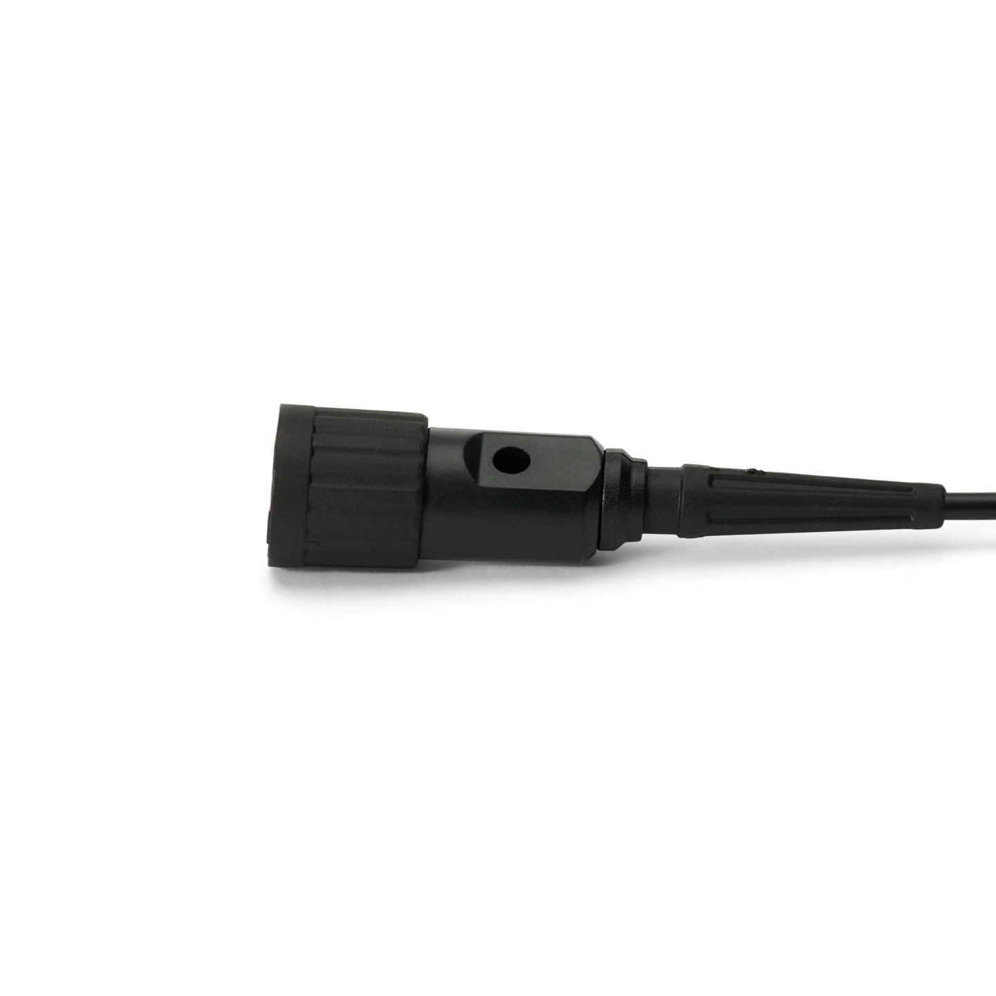 SQ100 100 MHz, Side view of BNC connector showing the hole for tuning low frequency response (PCBITE-6013)