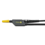 SQ100 100 MHz Oscilloscope probe mounted in holder with protective cap covering the probe tip (PCBITE-6013)