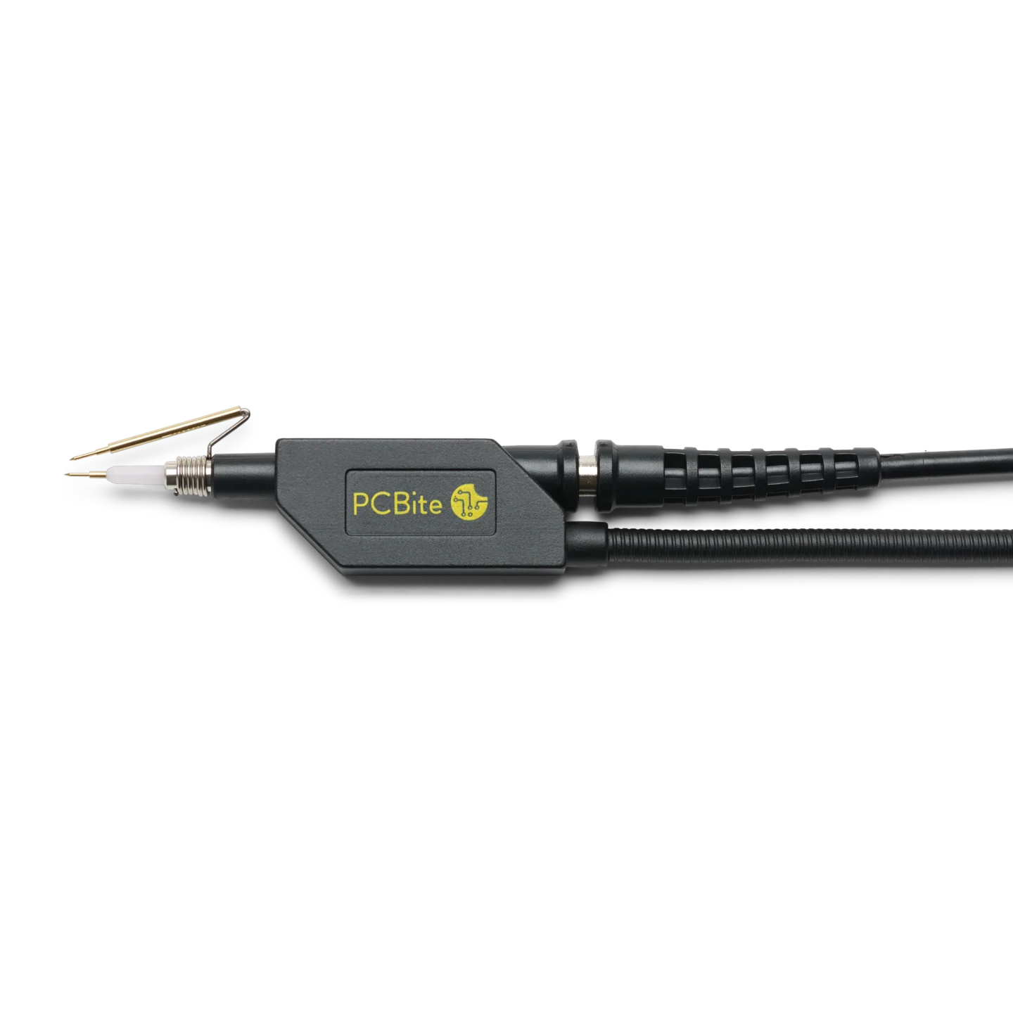 SQ100 100 MHz Oscilloscope probe in holder with unique ground spring with spring-loaded ground needle (PCBITE-6013)