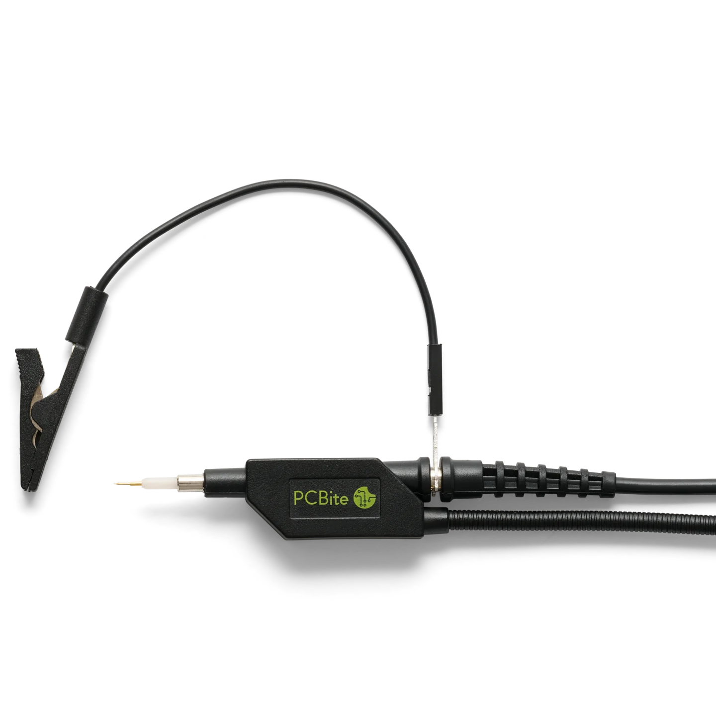 SQ350 350MHz Probe in holder with high quality alligator and clip connected to 5mm ground interface (PCBITE-6023)