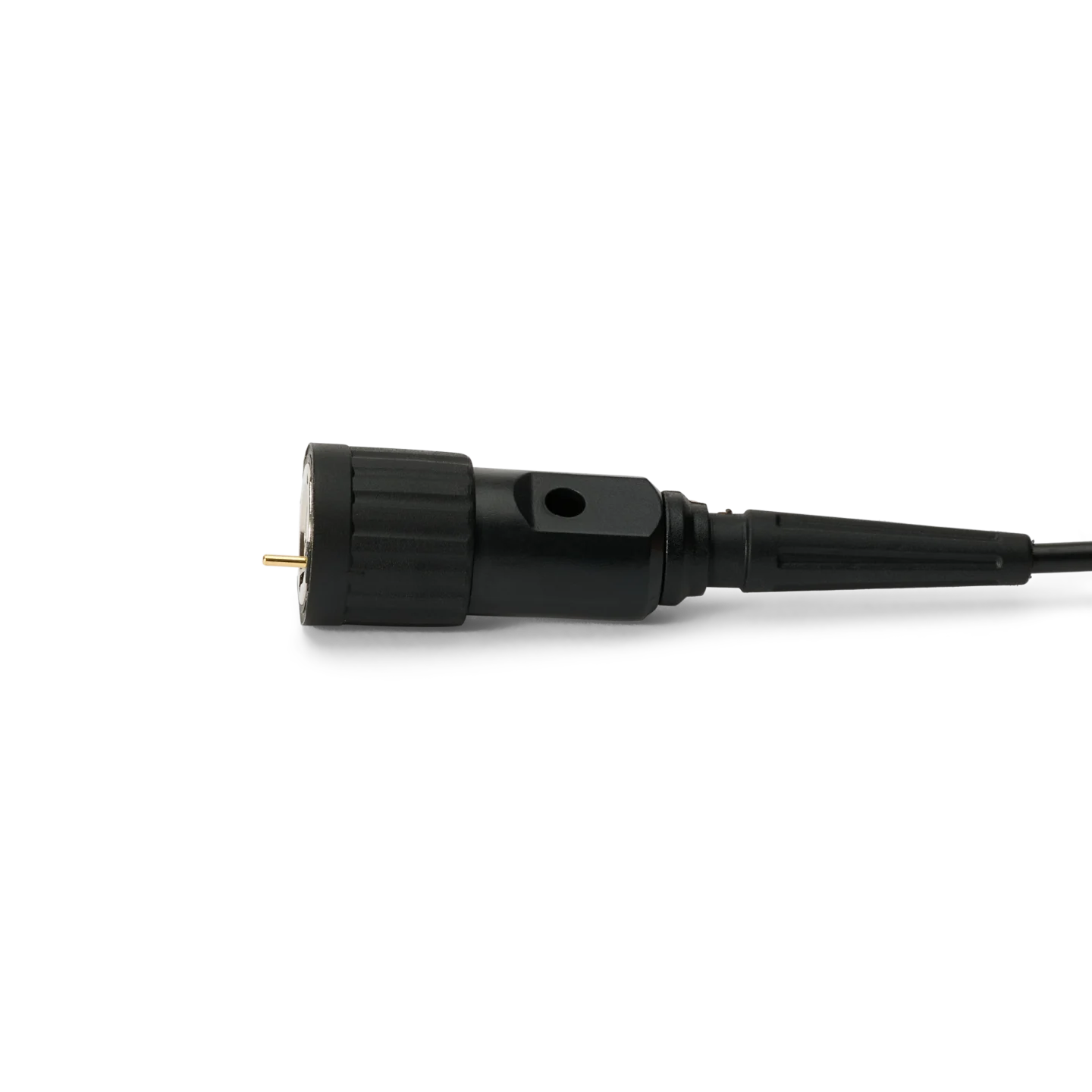 SQ500 500MHz, Side view of BNC connector showing x10 identifier pin and low frequency tuning hole (PCBITE-6024)