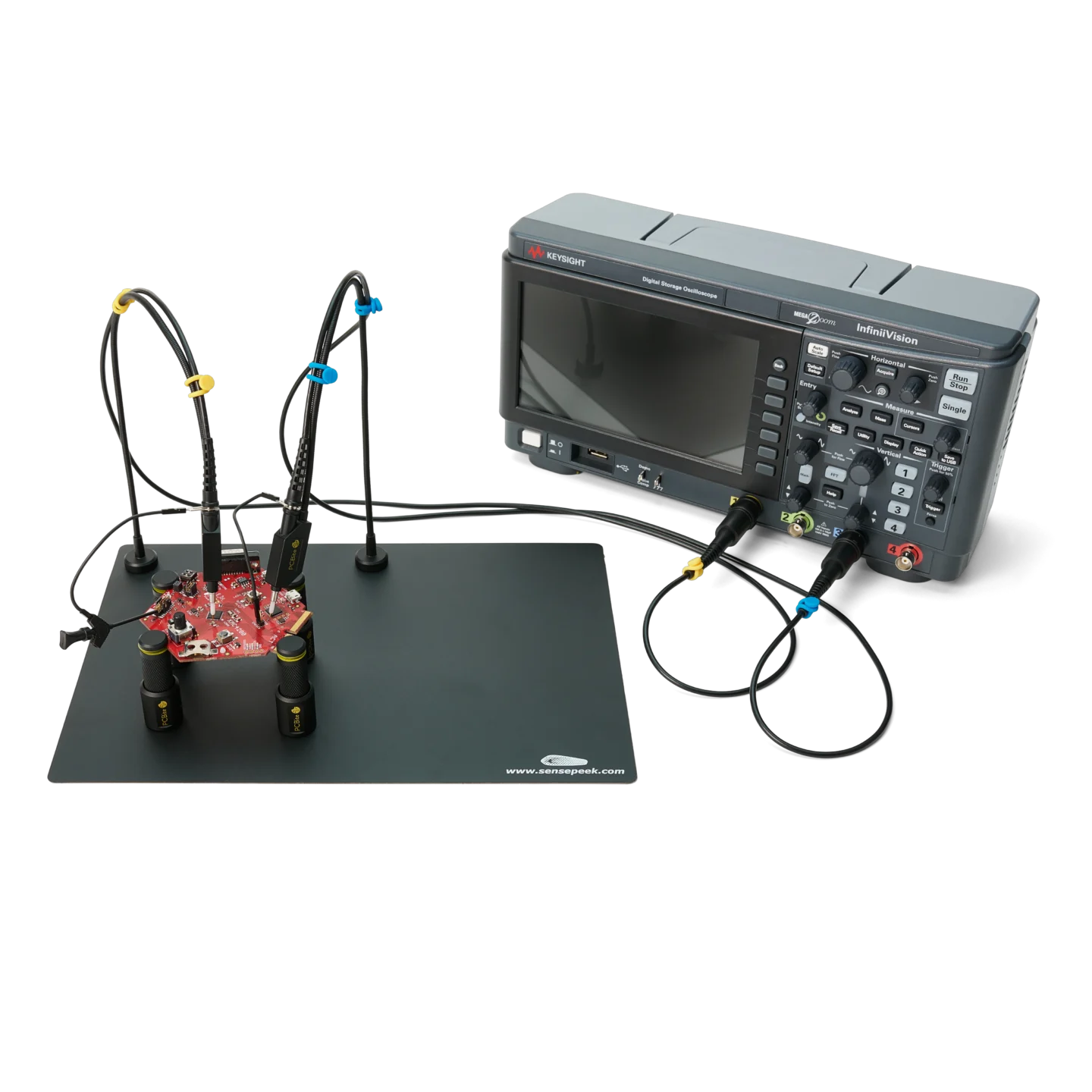 Complete kit with 2x handsfree SQ350 350 MHz oscilloscope probes and 4x PCB holders (PCBITE-6025)