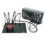 Complete setup with 4x handsfree SQ350 350 MHz oscilloscope probes and 4x PCB holders (PCBITE-6025)
