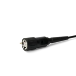 BNC connector of SQ500 500 MHz oscilloscope probe showing the x10 identifier pin (PCBITE-6026)