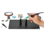 SQ500 500 MHz, Hand soldering PCB held by two magnetic spring-loaded PCB holders (PCBITE-6026)