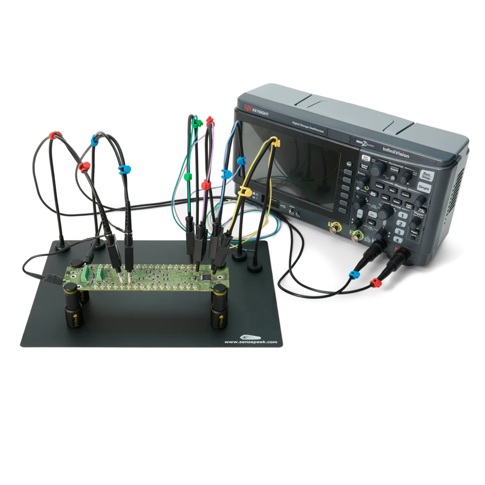 Complete kit with 2x handsfree oscilloscope probes plus 4x SQ10 probes and 4x PCB holders (PCBITE-6027)
