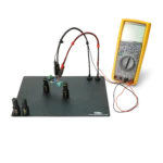 Complete test setup with two handsfree SQ10 probes connected to a multimeter (PCBITE-6029)