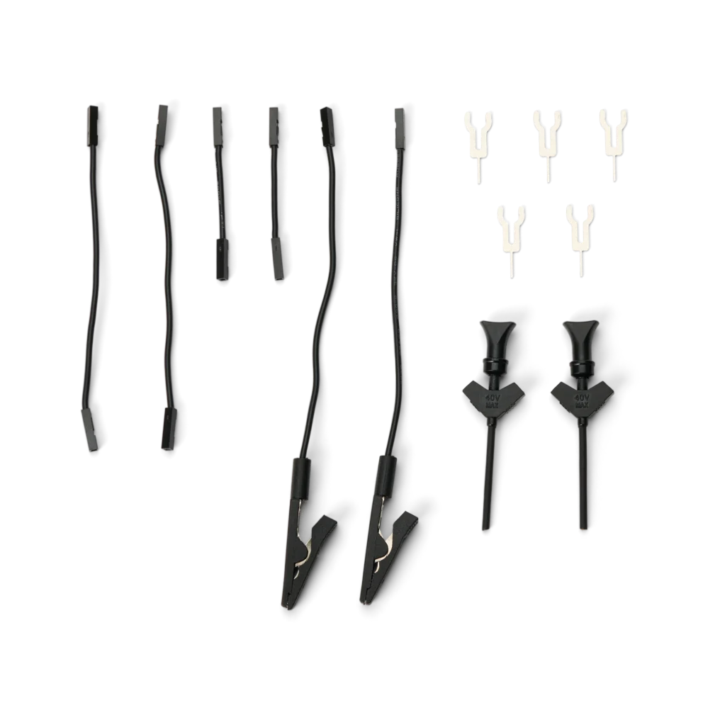 Ground cable accessories, test hooks, alligator clips and ground clips for secure connections (PCBITE-7004)