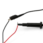 Sprung hook and ground lead with alligator clip connected to black and read wire ends (PCBITE-7005)