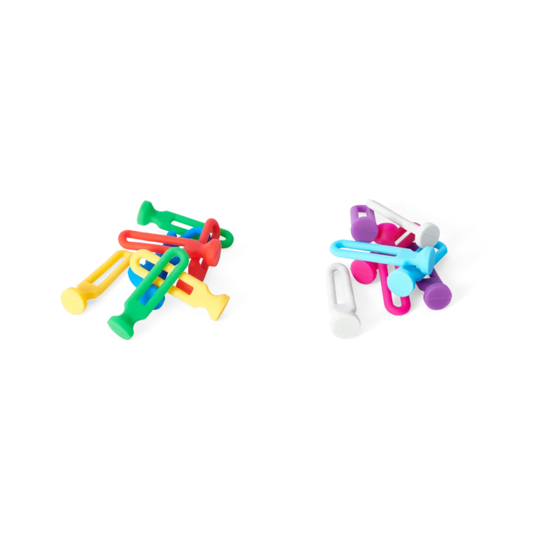 Cable holders in eight colors for organizing test cables away from PCB under test (PCBITE-7006)