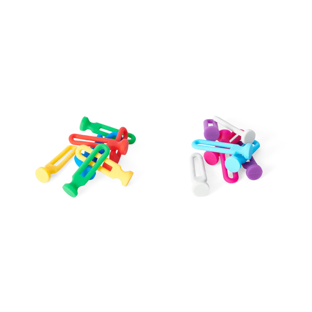 Cable holders in eight colors for organizing test cables away from PCB under test (PCBITE-7006)