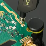 Reliable handsfree SQG15 1.5 GHz probe connection on PCB enabling extended measurement sessions (PCBITE-7008)
