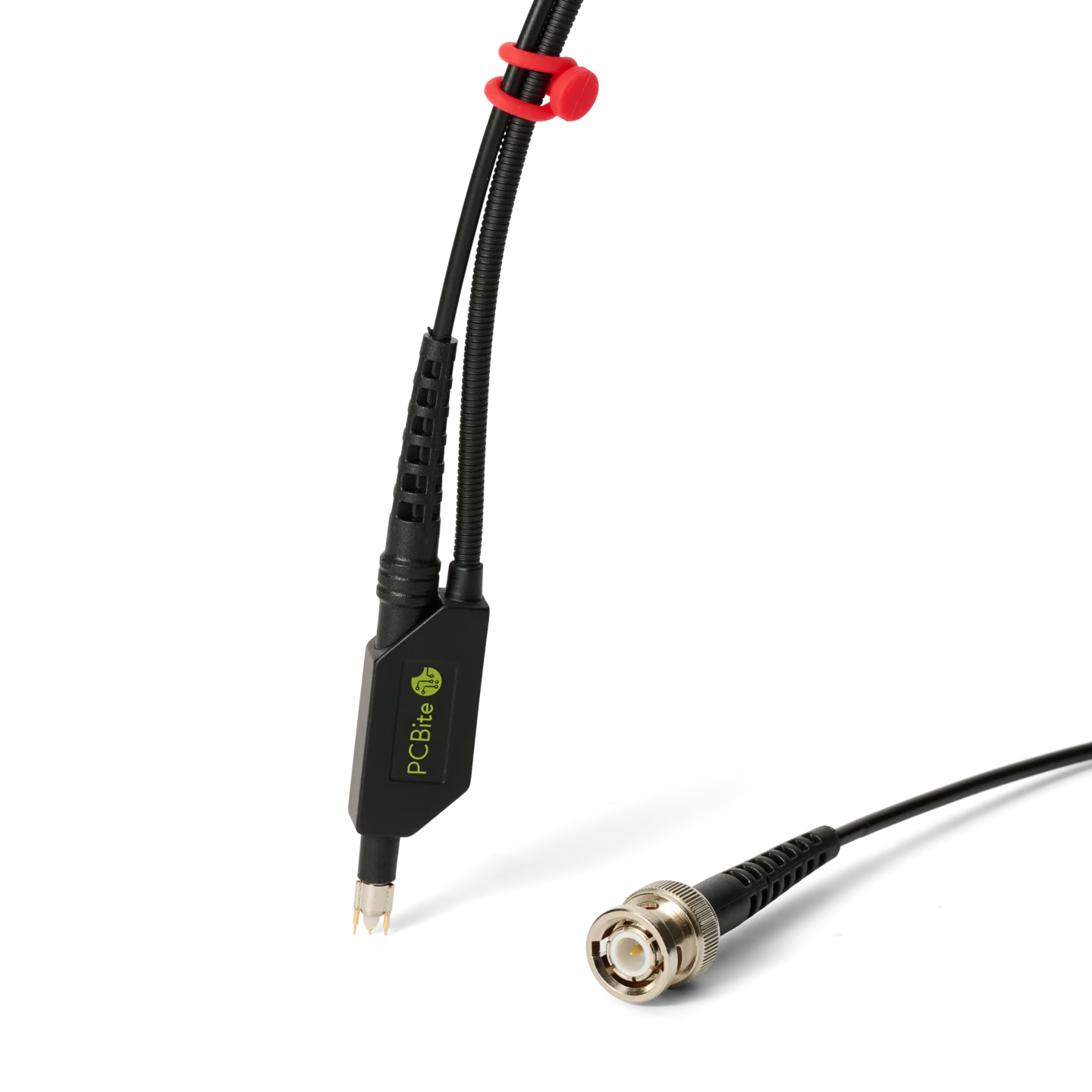Complete single handheld SQG15 1.5 GHz probe with dual ground, BNC connector and red cable holders (PCBITE-7009)