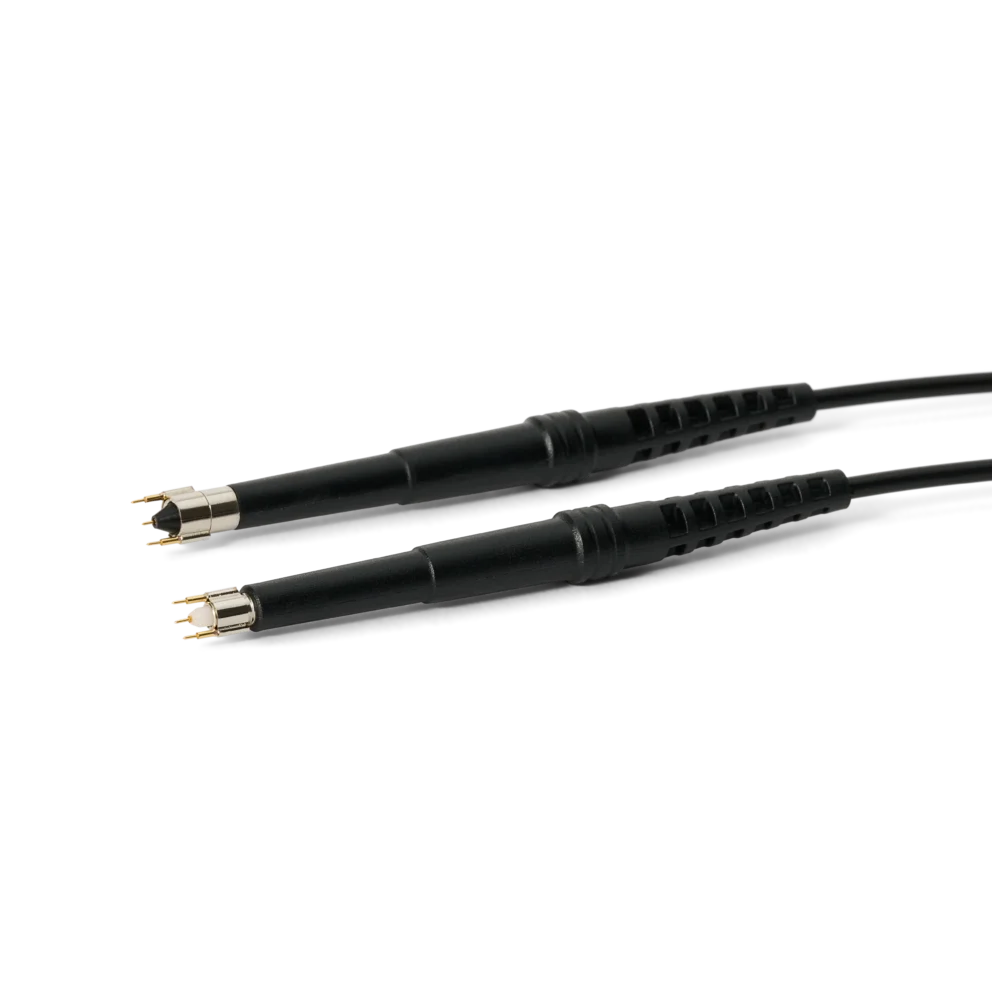 Two SQG probes with spring-loaded probe tip and spring-loaded dual ground (PCBITE-7017)