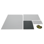 Size comparison of the small A5 insulated baseplate compared with other sizes side by side (PCBITE-7019)
