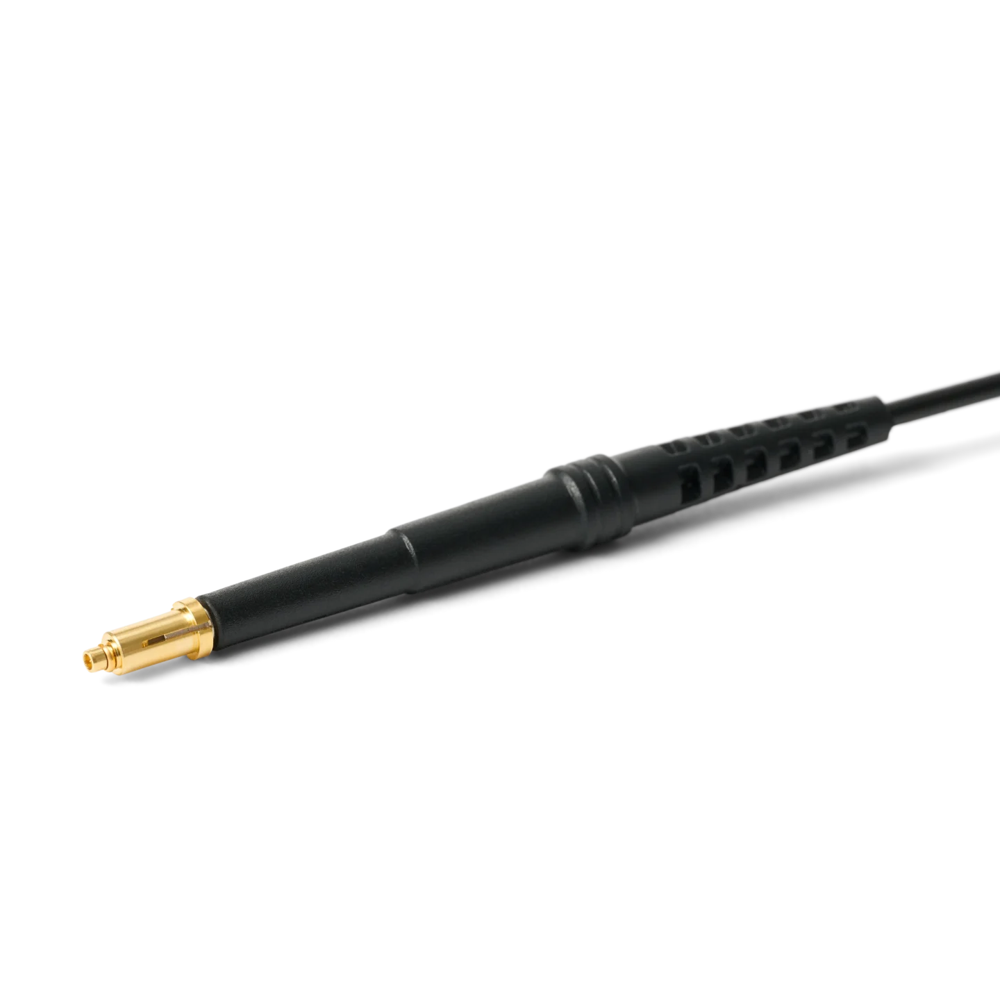 MMCX probe adapter mounted on probe to connect directly to an MMCX connector (PCBITE-7021)