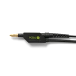 MMCX 3,5mm adapter mounted on oscilloscope probe with probe holder for increased stability (PCBITE-7021)