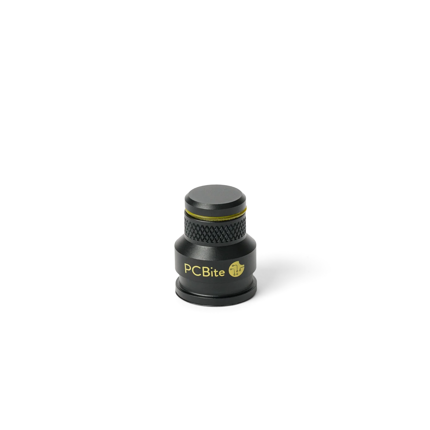 A low profile PCB holders, magnetic spring-loaded with insulation washers mounted (PCBITE-7023)