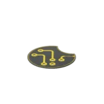Single 80mm metal multipurpose baseplate with yellow PCB trace design (PCBITE-7027)