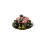 Single multipurpose baseplate used with three low profile holders to hold a small PCB (PCBITE-7027)