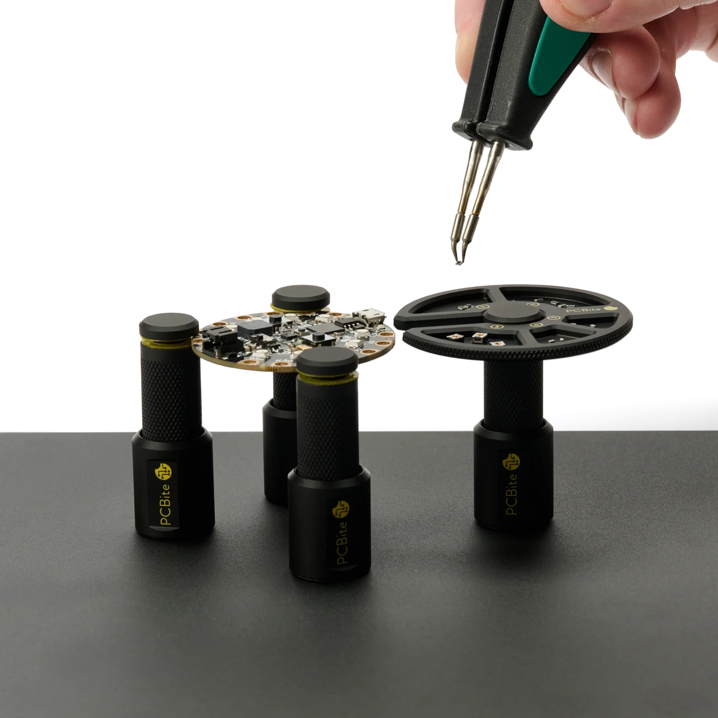 Aluminium component tray for picking components with soldering tweezer and placing on PCB (PCBITE-7029)