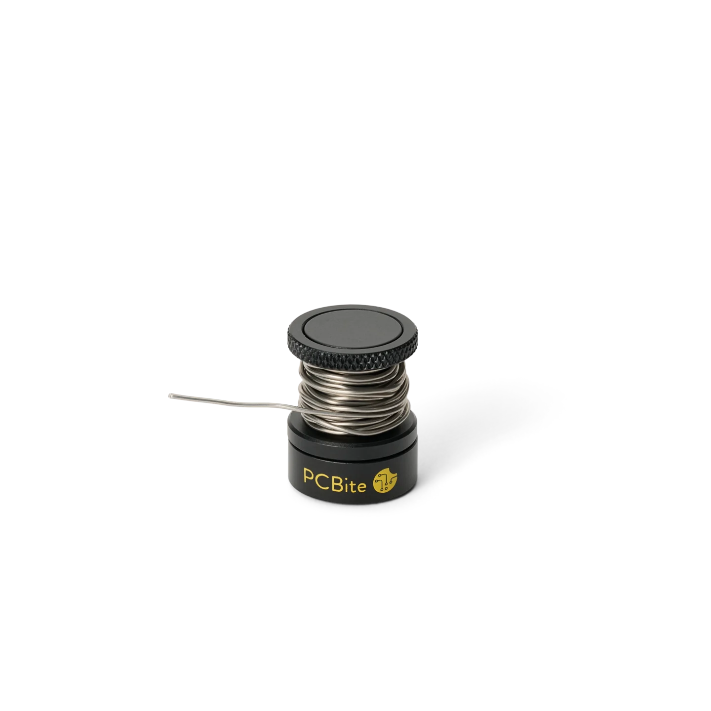 Filled magnetic solder wire holder with smooth-rotating spool for tangle-free soldering (PCBITE-7030)