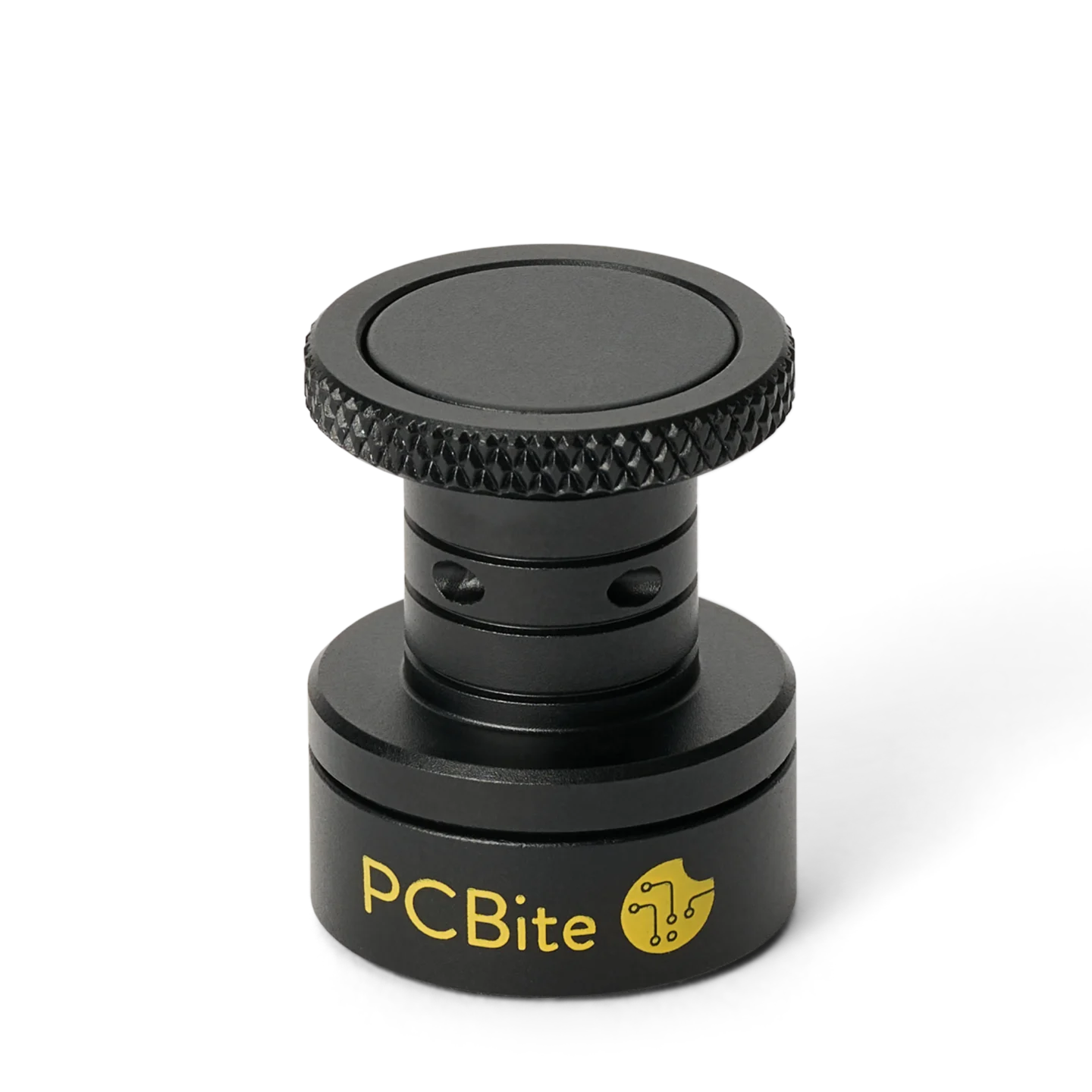 Closeup empty magnetic solder wire holder with smooth-rotating spool for tangle-free soldering (PCBITE-7030)