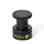 Closeup empty magnetic solder wire holder with smooth-rotating spool for tangle-free soldering (PCBITE-7030)