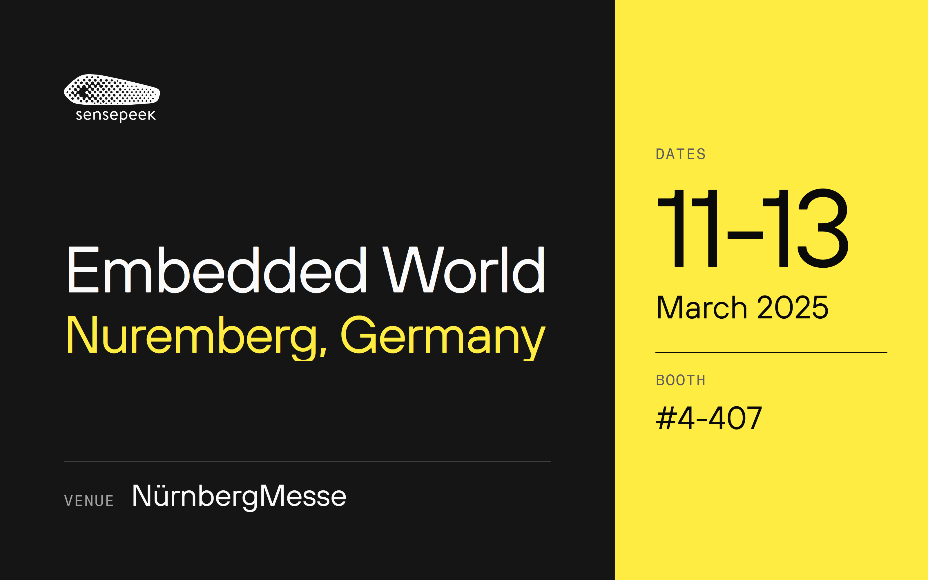 Embedded World 2025, Nuremberg, Germany. 11-13 March 2025. #4-407.