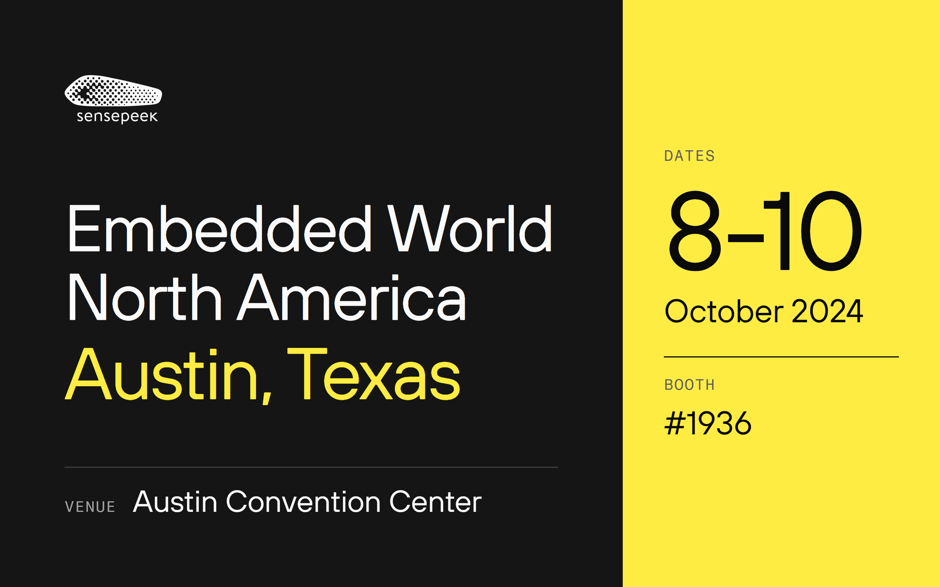 Embedded World North America 2024, Austin, Texas. 8-10 October 2024. #1936.