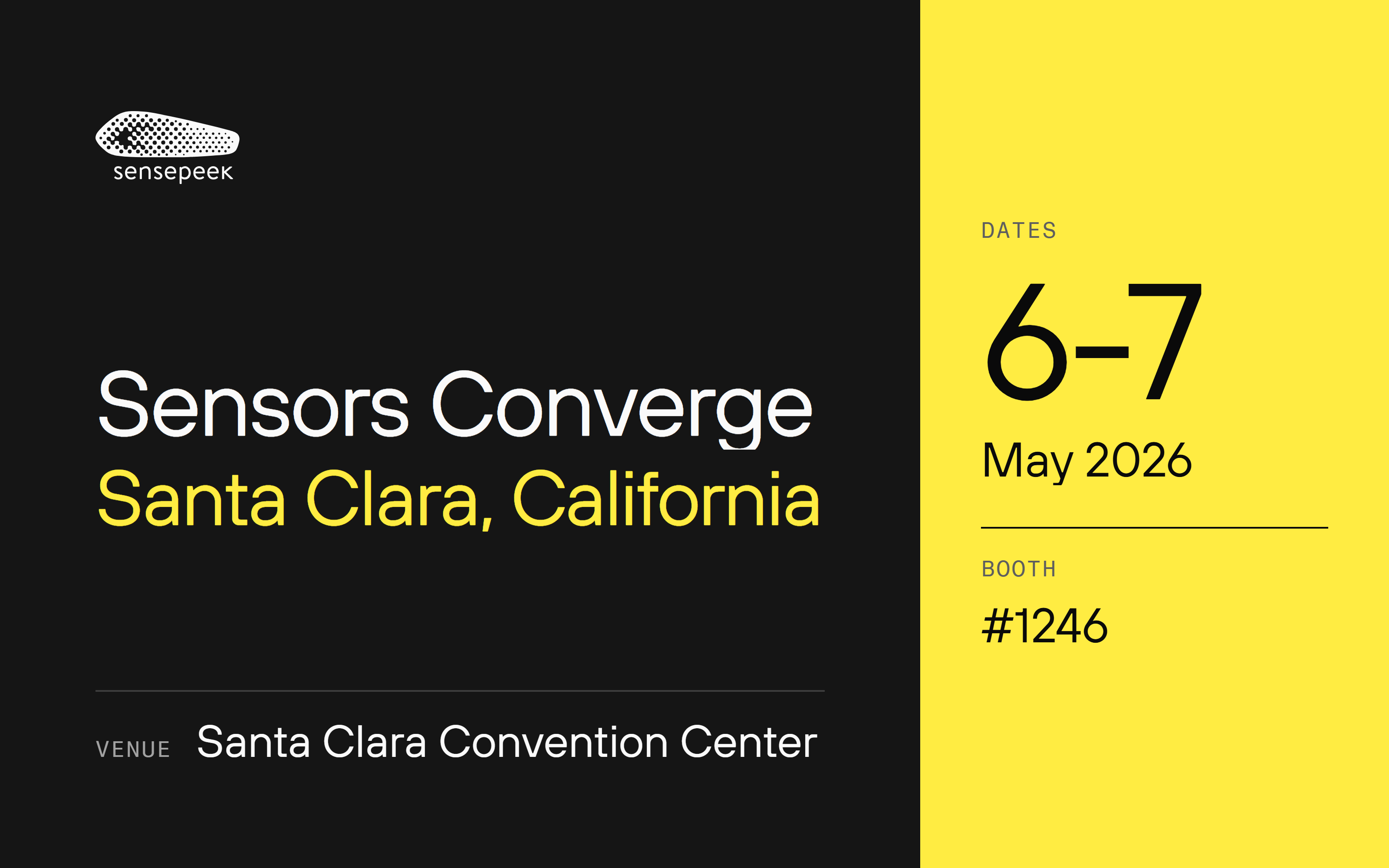Sensors Converge 2026, Santa Clara, California. 6-7 May 2026. #1246.