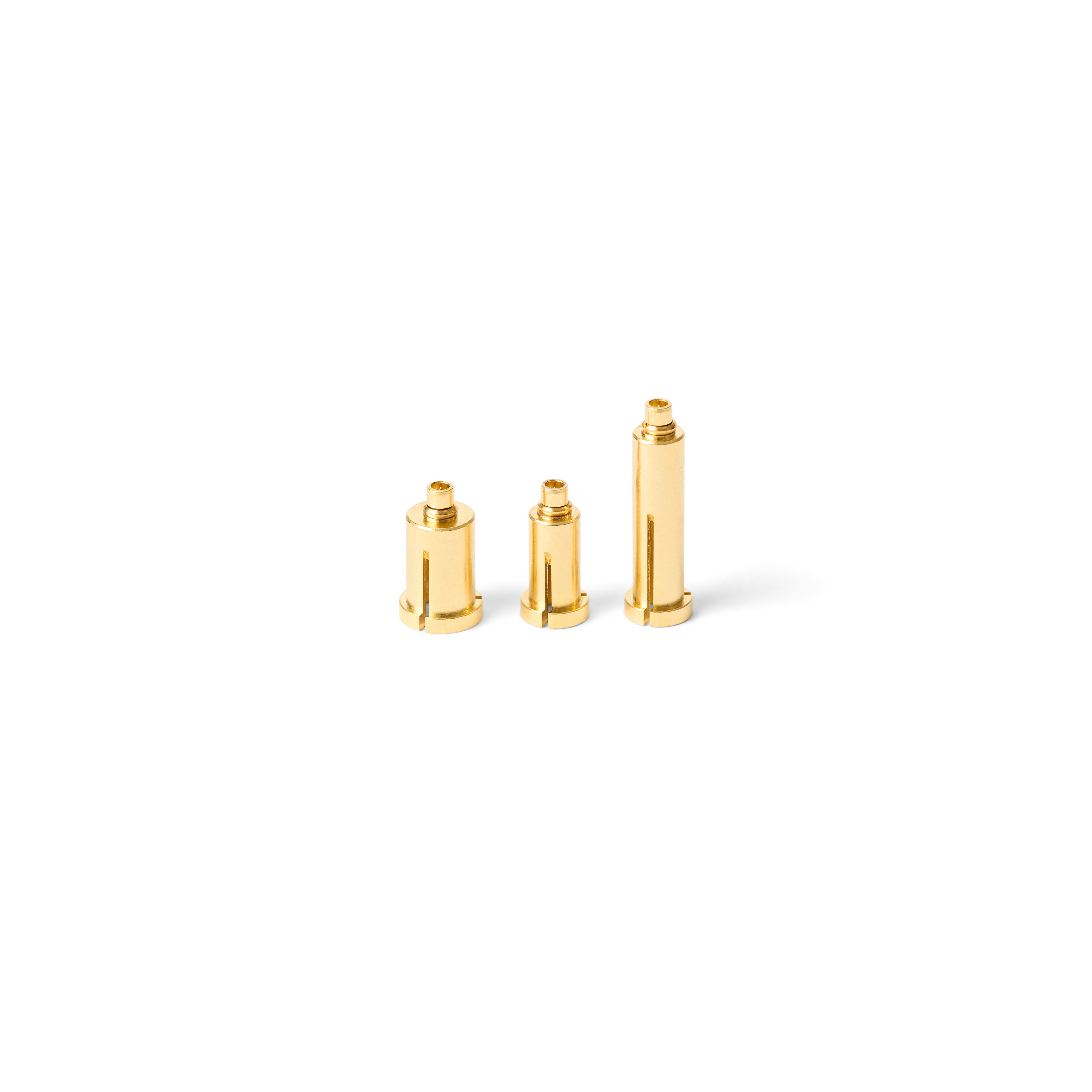 The three PCBite MMCX adapters side by side.